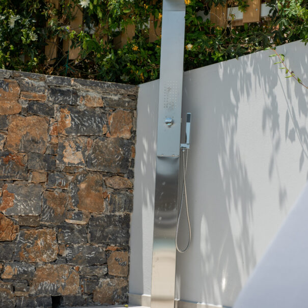 Outside shower and terrace from Elounda Sunshine Place